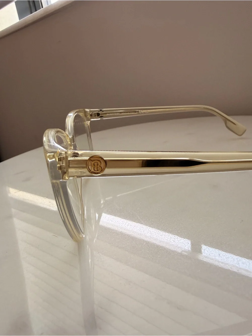 Burberry BE2345 Caroline Translucent Cream Cat-Eye Women's Glasses